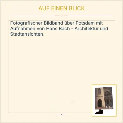 Potsdam Die Stadt Bildband Fotografien Hans Bach Nicolai Verlag
