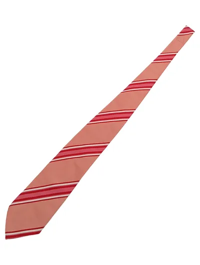 Andrew's Ties Krawatte Seide gestreift Rosa Rot Weiß Made in Italy