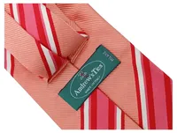 Andrew's Ties Krawatte Seide gestreift Rosa Rot Weiß Made in Italy 2