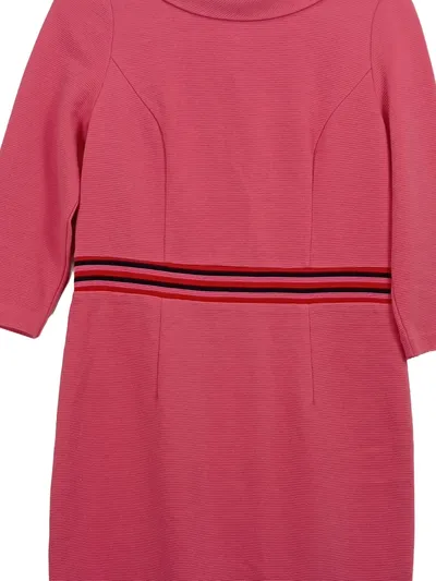 Boden Damen Freizeitkleid Rosa Retro Gr. 40 3/4-Arm Streifendetail Midikleid