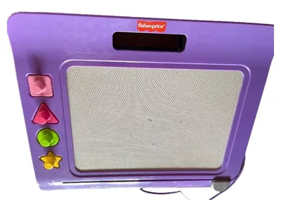 Fisher-Price Zeichenplatte Maltafel Lila Kinder Magnettafel mit Stempel