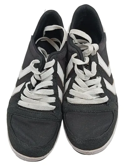 Hummel Sneaker Low Damen Schwarz Weiß Größe 37 Canvas Sportschuh
