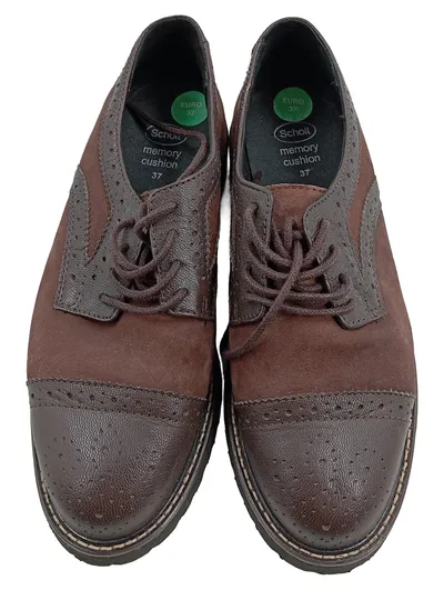 Scholl Damen Schnürschuhe Brogue Memory Cushion Braun Gr. 37