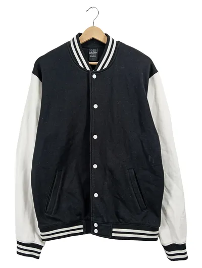 Urban Classics College Bomberjacke Herren Gr. L Schwarz Weiß Streetwear