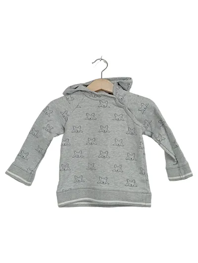 bellybutton Kinder Kapuzenpullover Gr. 80 Grau Hunde Motiv Organic Cotton