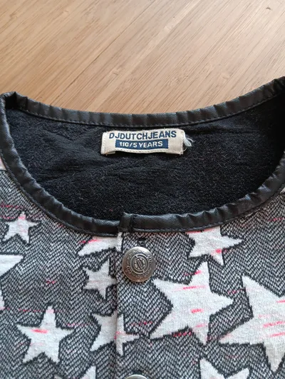 DJ Dutchjeans Mädchen Strickjacke Gr. 110 Sternenmuster Grau Pink
