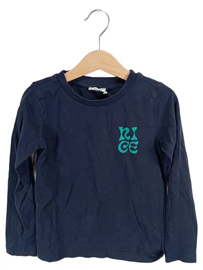 hessnatur Kinder Langarmshirt NICE Gr. 122-128 Navy Blau Baumwolle
