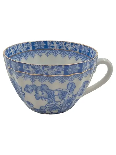Tuppack Tasse China Blau Tiefenfurt Porzellan Vintage Blumenmuster