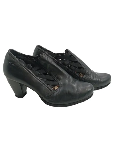 Tamaris Damen Stiefeletten Gr. 38 Schwarz Leder Absatz Elegant
