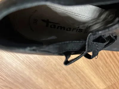 Tamaris Damen Stiefeletten Gr. 38 Schwarz Leder Absatz Elegant