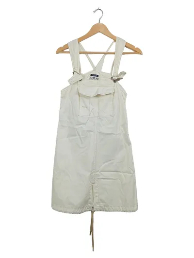Replay Blue Jeans Latzkleid Damen Gr. S Weiß Baumwolle Made in Italy