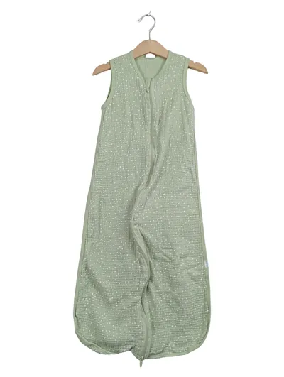 LITTLE ONE Baby Schlafsack Gr. 90 Grün Punkte Musselin Sommer