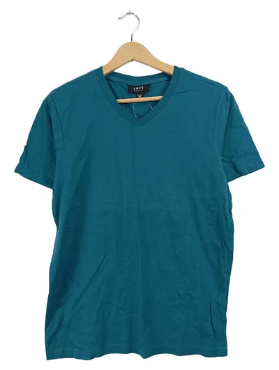 Smog Herren T-Shirt Regular Fit V-Neck Petrol Gr. XS Basic