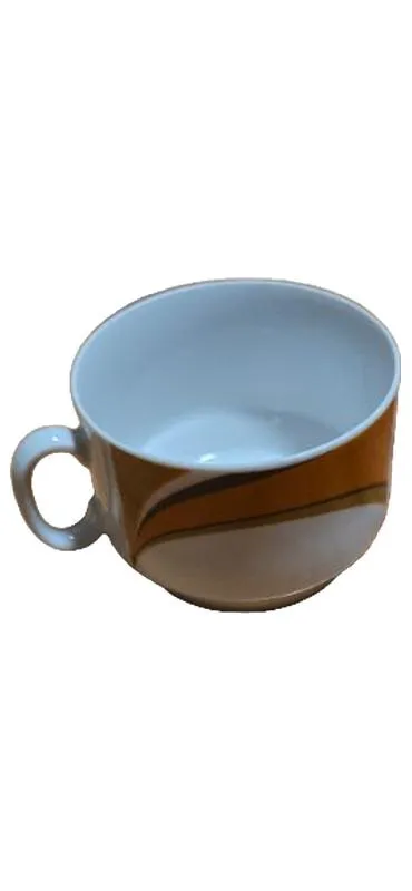 Schirnding Porzellan Tasse Orange Gestreift Retro Vintage 8 cm