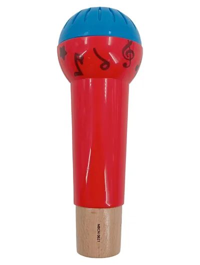 Hape Spielzeugmikrofon Kinder Holz Kunststoff Rot Blau Musikspielzeug