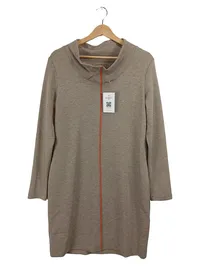 CATNOIR Damen Kleid Gr. 38 Beige Langarm Stehkragen Ziernaht Jersey 1