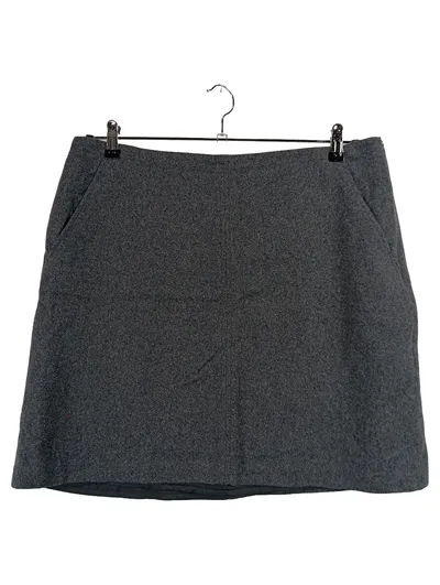 Marc O'Polo Damen A-Linienrock Gr. 42 Grau Wolle Italian Fabric