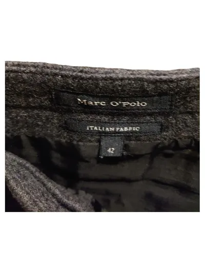 Marc O'Polo Damen A-Linienrock Gr. 42 Grau Wolle Italian Fabric