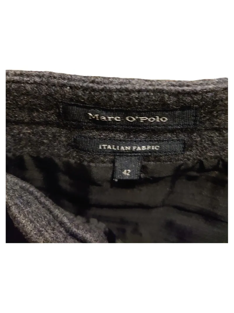 Marc O'Polo Damen A-Linienrock Gr. 42 Grau Wolle Italian Fabric 2