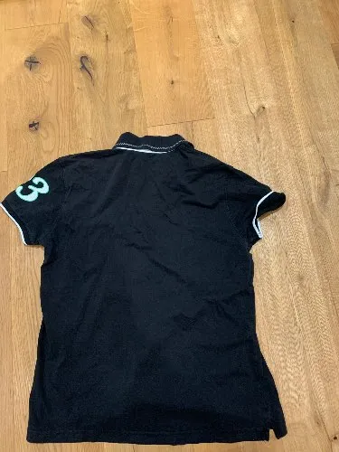 Bruno Banani Poloshirt Herren Gr. L Schwarz Royal Brand Stickerei