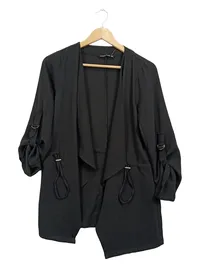 Blind Date Damen Blazer Schwarz Gr. 36/S Casual Raffung Zugband 1