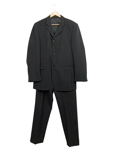 Aquila Herren Anzug Nadelstreifen Schwarz Gr. 98 Business Sakko Hose