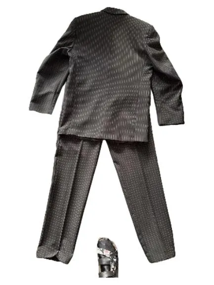 Aquila Herren Anzug Nadelstreifen Schwarz Gr. 98 Business Sakko Hose 2