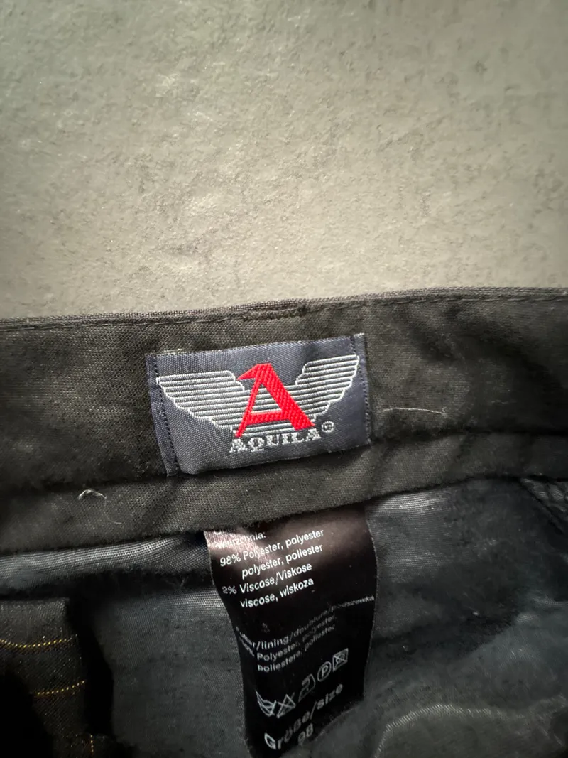 Aquila Herren Anzug Nadelstreifen Schwarz Gr. 98 Business Sakko Hose 4