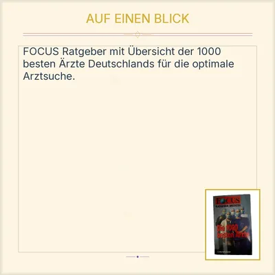 FOCUS Ratgeber Medizin Die 1000 besten Ärzte C. Bertelsmann Fachbuch