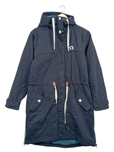 Kari Traa Damen Parka Jacke Gr. M Blau Outdoor Kapuze