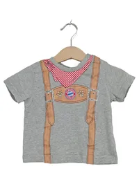 FC Bayern München Baby Trachten Shirt Gr. 62/68 Grau Lederhosen-Look 1