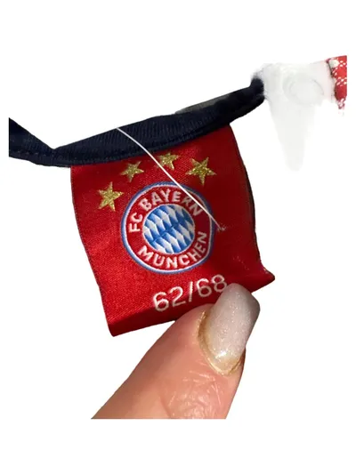 FC Bayern München Baby Trachten Shirt Gr. 62/68 Grau Lederhosen-Look