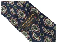 Atwardson Herren Krawatte Seide Blau Geometrisch Klassisch Business 138cm 3