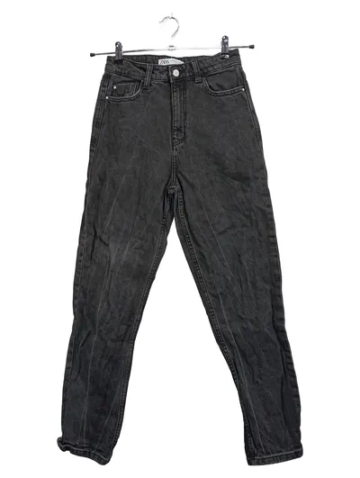 Zara High Waist Jeans Damen Gr. 36 Grau Denim Mom Hose W28