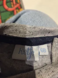 Feetje Baby Pullover Gr. 68 Grau Meliert Schriftzug take it easy Langarm 3