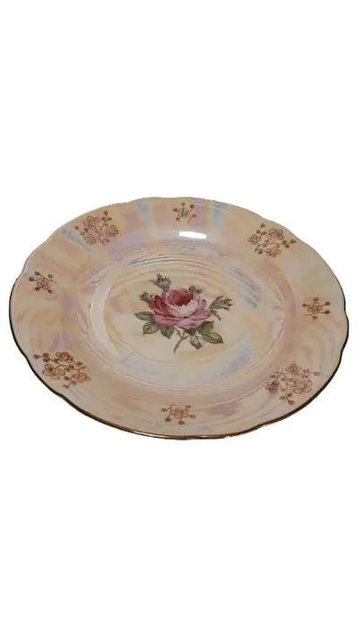 Kahla Wandteller Porzellan Rosenmotiv Lüster Vintage 19cm DDR