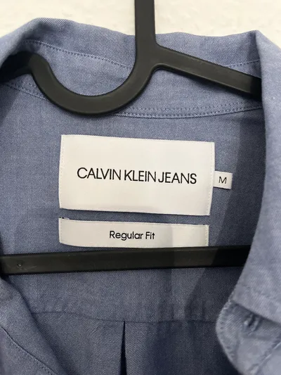 Calvin Klein Jeans Herren Freizeithemd Langarm Blau Gr. M Regular Fit
