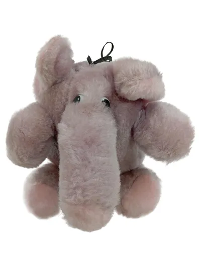 Braun Plüschtier Elefant Rosa Kuscheltier Vintage Nostalgisch 11cm
