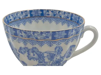 Tuppack Tasse China Blau Tiefenfurt Porzellan Vintage Blumenmuster