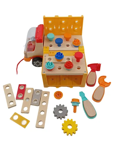 Eichhorn Werkzeugwagen Holz Kinderwerkzeug Spielzeug Mehrfarbig