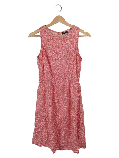 TESSENTIALS Sommerkleid Damen Gr. S Blumenmuster Rot Viskose Freizeitkleid