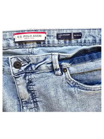 U.S. Polo Assn. Herren Jeans Straight Leg W34 Hellblau Long Straight Fit