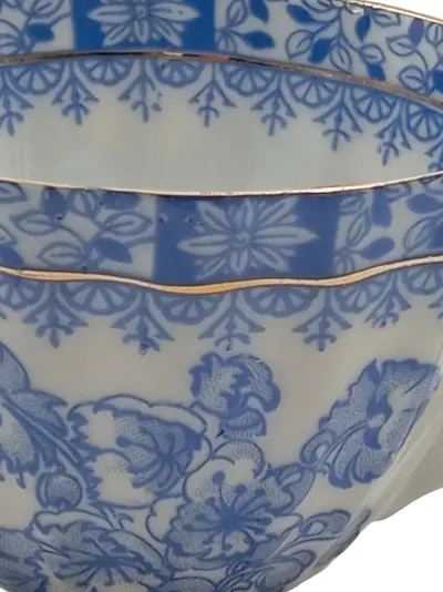 Tuppack Tasse China Blau Tiefenfurt Porzellan Vintage Blumenmuster 200ml
