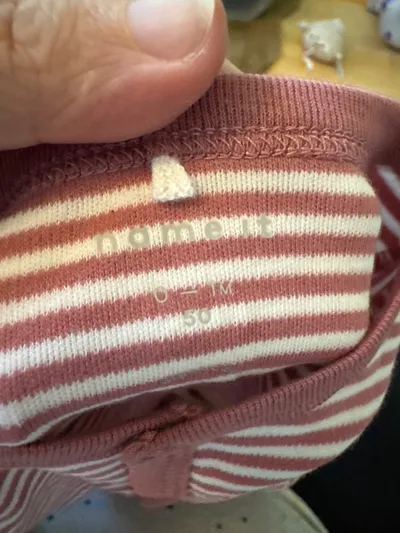 NAME IT Baby Strampler Schlafanzug Gr. 50 Rosa Gestreift Baumwolle