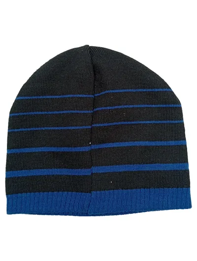 Spider-Man Kinder Mütze Beanie Strickmütze Schwarz Blau gestreift