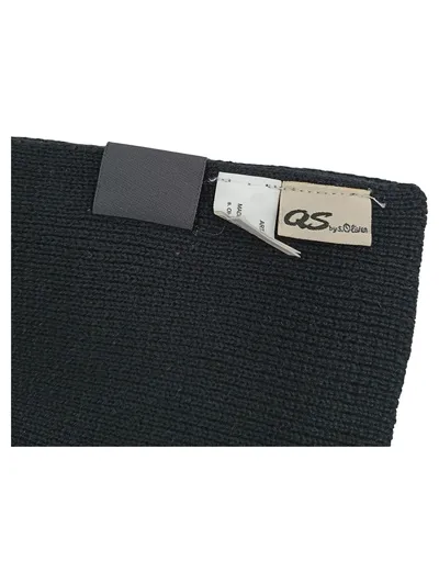 QS by s.Oliver Schal Herren Schwarz Rippstrick 184cm Baumwolle Basic