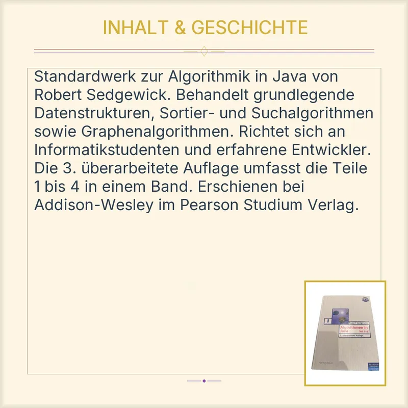 Algorithmen in Java Teil 1-4 Robert Sedgewick 3.Auflage Addison-Wesley 3