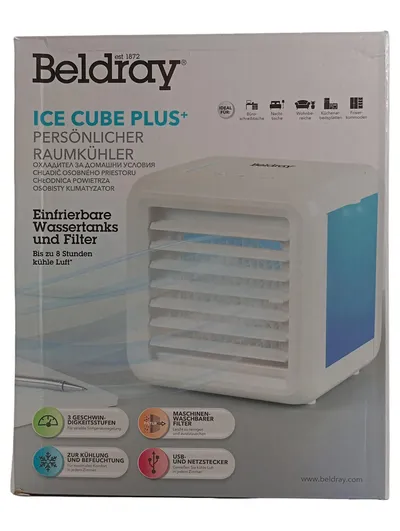 Beldray Ice Cube Plus Persönlicher Raumkühler Luftkühler USB 3 Stufen Weiß