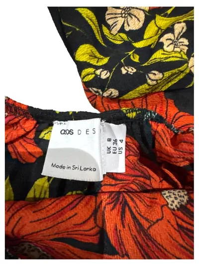 ASOS Design Jumpsuit Blumenmuster Damen Gr. 36 S Schwarz Floral Boho