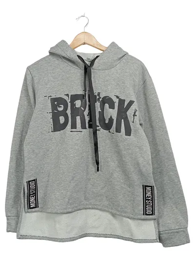 Sweetissima Kapuzenpullover BRICK Damen Gr. L Grau Streetwear Hoodie